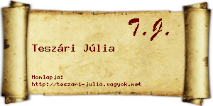 Teszári Júlia névjegykártya